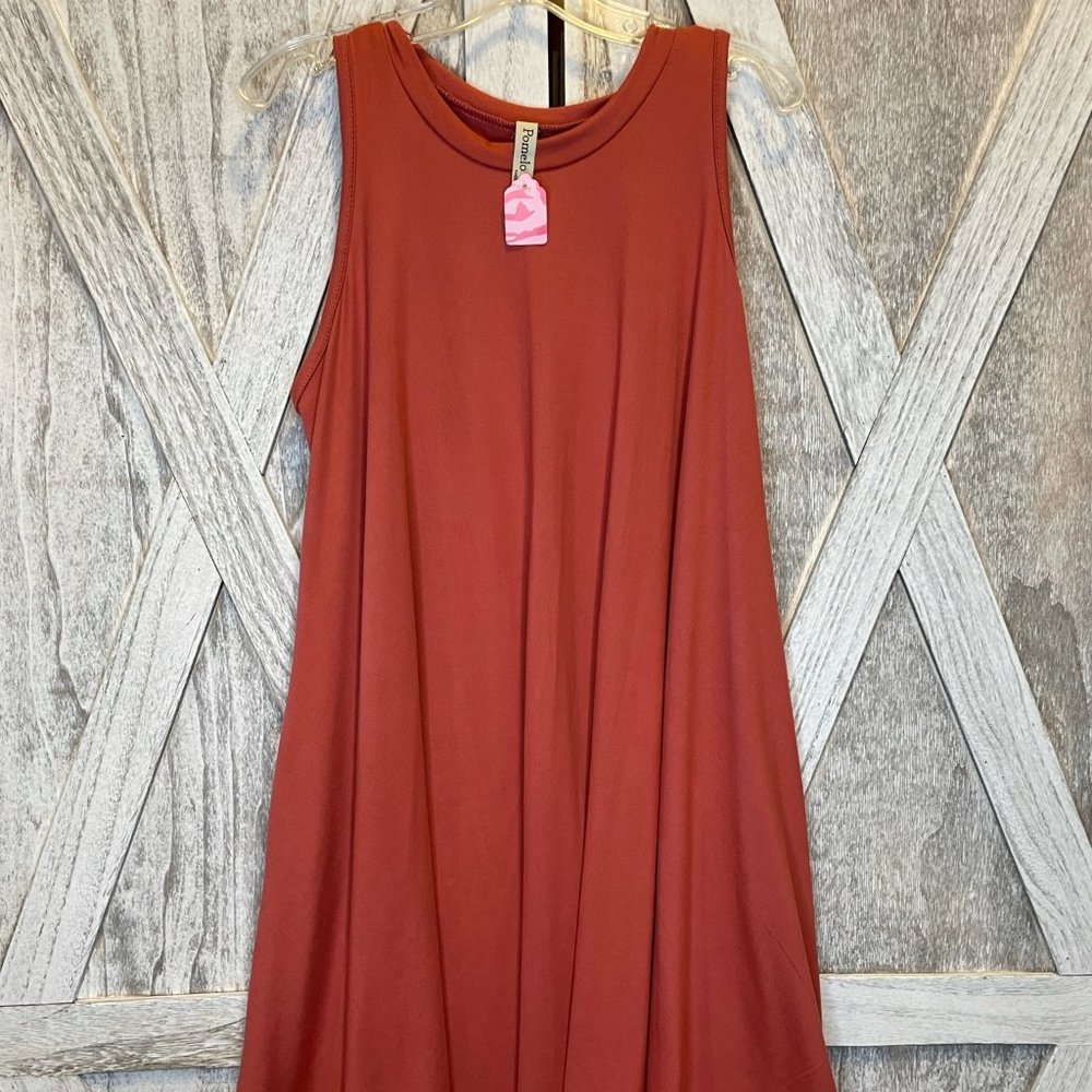 Junior Salmon Flowy Tank Dress